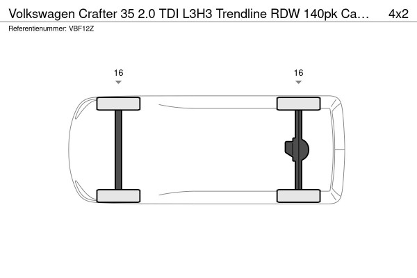 Volkswagen Crafter 35 2.0 TDI L3H3 Trendline RDW 140pk Camera PDC Achter Cruise Control Airco CarPlay Trekhaak 3000kg Bluetooth Composition Media Verwarmbare Voorruit Elek. Spiegels Elek. Ramen Centrale Vergrendeling Comfortstoel
