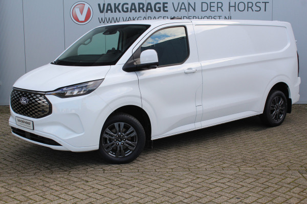 Ford E-Transit Custom 340 L2H1 'Limited' 71kWh-160kWh/218pk ELEKTRISCH ! Juni 2026, slechts 1.500km ! Trekgewicht 2.300kg. Autm. airco, stoel-, stuur-, spiegel- en voorraamverw., navigatie, telefoonvoorb., 3-zits, lane- en side assist, 360gr. camera etc.