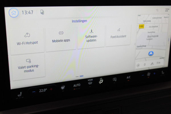 Ford E-Transit Custom 340 L2H1 'Limited' 71kWh-160kWh/218pk ELEKTRISCH ! Juni 2026, slechts 1.500km ! Trekgewicht 2.300kg. Autm. airco, stoel-, stuur-, spiegel- en voorraamverw., navigatie, telefoonvoorb., 3-zits, lane- en side assist, 360gr. camera etc.