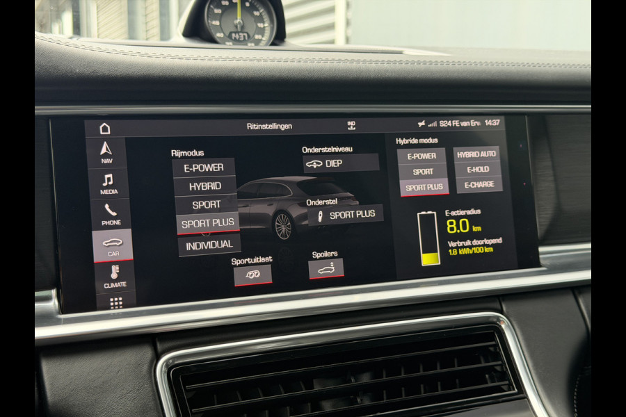 Porsche Panamera Sport Turismo BWJ 2019 | 2.9 601PK 4 E-Hybrid AUTOMAAT | NL AUTO | PANO DAK | SPORT CHRONO | LEER | 360 CAMERA | CLIMA | NAVI | CARPLAY |