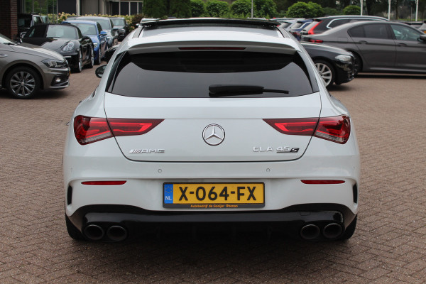 Mercedes-Benz CLA-Klasse Shooting Brake AMG 45 S 4MATIC+ Premium Plus 52.438 km! / Panoramadak / 360Camera / Sportuitlaat / Schaalstoelen / Burmester / DAB / Dodehoek / Matrix LED / Memory seats / Navigatie