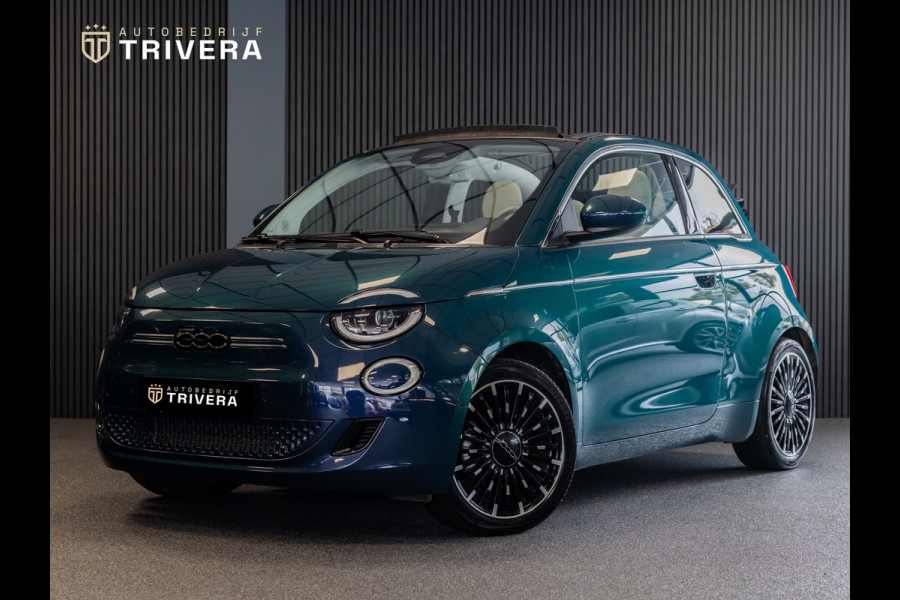 Fiat 500 La Prima cabrio 42 kWh l SoH 95% l AUT.l 360° camera l Stoel verwarming l Leder l CARPLAY l BTW - auto l Dealer onderh.