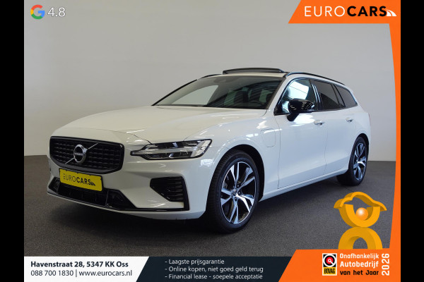 Volvo V60 2.0 T6 Recharge AWD R-Design Panoramadak Navigatie Apple Carplay/Android Auto Camera Parkeersensoren Stoel- en stuurverwarming Cruise Control Blind Spot Assist Virtual Cockpit Climate Control