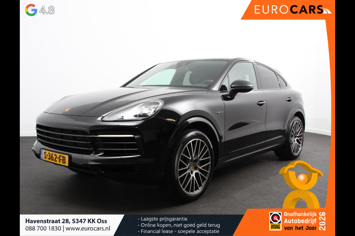 Porsche Cayenne Coupé 3.0 E-Hybrid 476pk Platinum Edition Leder Panorama dak Luchtvering Comfortstoelen Electrische Navigatie Climate Control Cruise control Lichtmetalen velgen Apple Carplay/ Android Auto