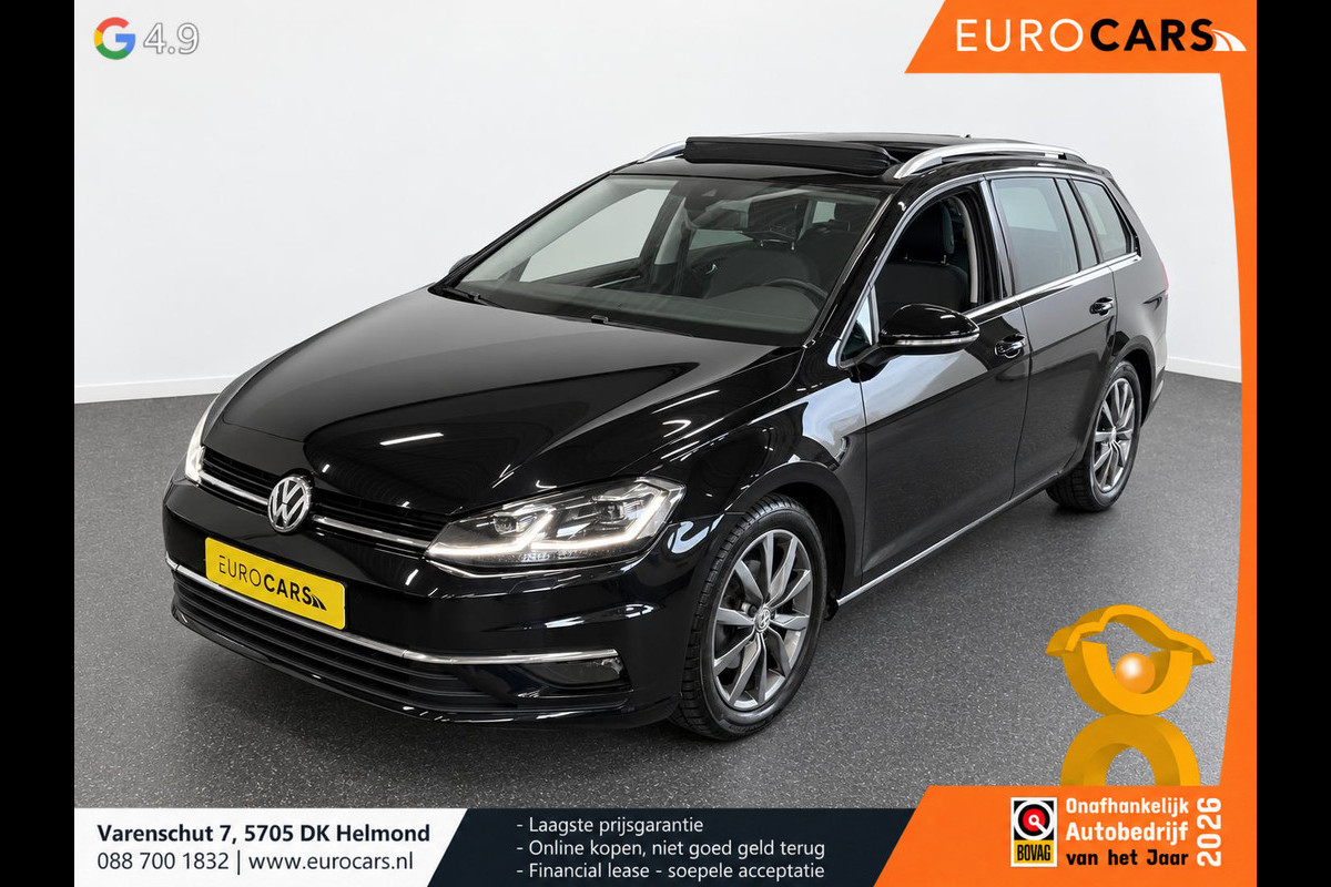 Volkswagen Golf Variant 1.5 TSI Highline 150pk Automaat Panoramadak Trekhaak Navigatie Apple Carplay Android Auto Camera Parkeersensoren Adaptive Cruise Control Full Led Stoelverwarming Climate Control Lichtmetalen velgen