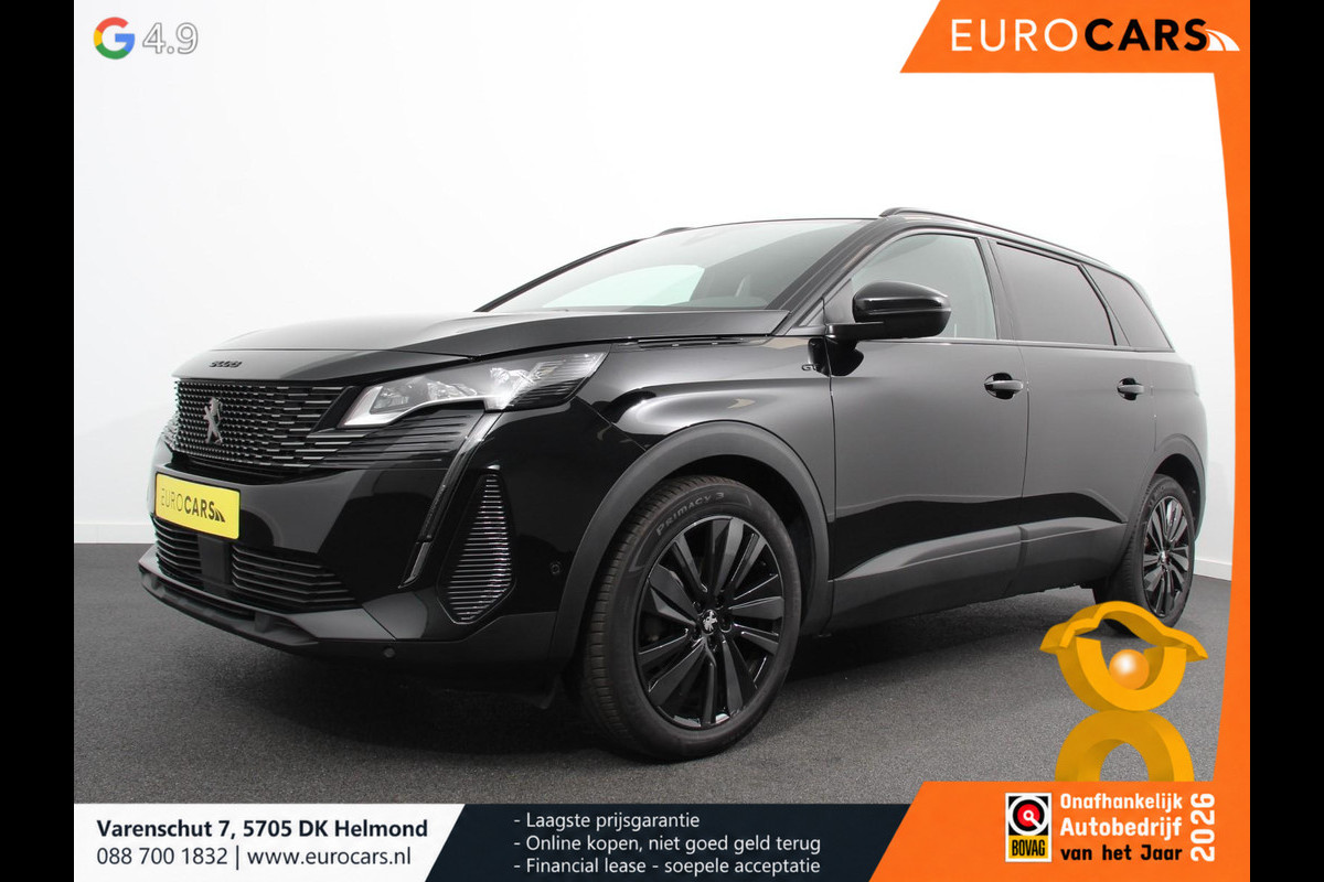 Peugeot 5008 1.2 PureTech 130pk Automaat GT Black Pack 7 zit Navigatie Apple CarPlay Android Camera Parkeerhulp Adaptive Cruise Control Stoelverwarming Electrische achterklep Climate Control Lichtmetalen velgen