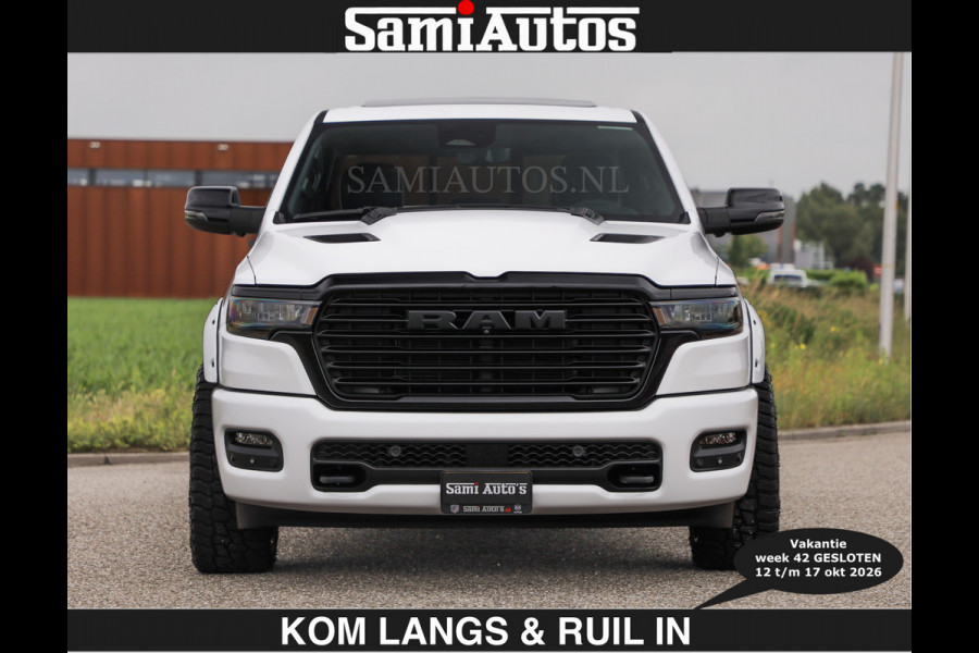 Dodge Ram BOM VOL | HUD | 420PK | LUCHTVERING | PANO | €79950,- excl | PASSAGIERSSCHERM | BOM EN BOM VOL | Comfortabele Dubbele Cabine met Royale 5 Zitplaatsen | DODGE RAM PREMIUM LARAMIE EDITION | Voorraad Nr 2230 - 8765 | De specialist in Amerikaanse pick‑ups in Nederland en Europa.
