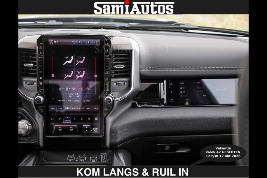Dodge Ram BOM VOL | HUD | 420PK | LUCHTVERING | PANO | €79950,- excl | PASSAGIERSSCHERM | BOM EN BOM VOL | Comfortabele Dubbele Cabine met Royale 5 Zitplaatsen | DODGE RAM PREMIUM LARAMIE EDITION | Voorraad Nr 2230 - 8765 | De specialist in Amerikaanse pick‑ups in Nederland en Europa.