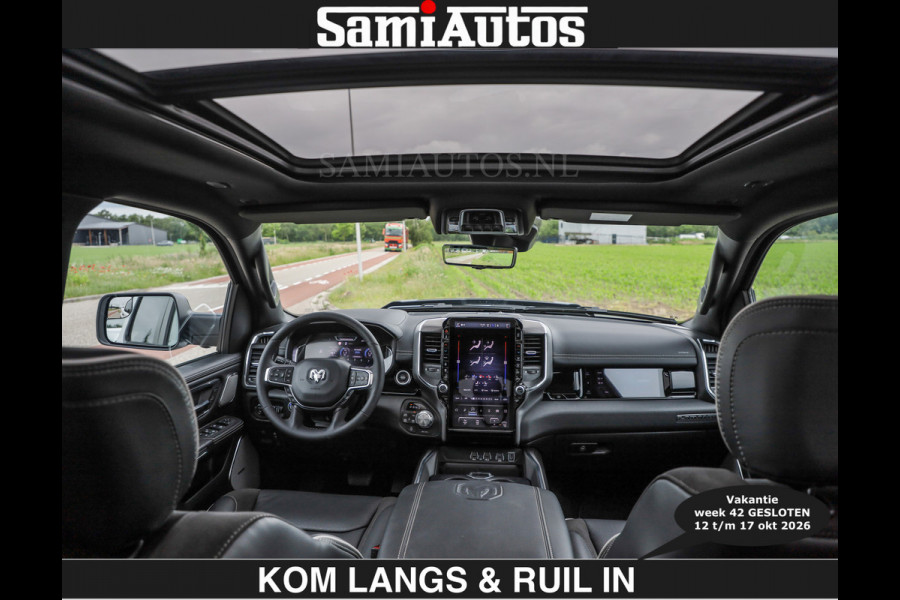 Dodge Ram BOM VOL | HUD | 420PK | LUCHTVERING | PANO | €79950,- excl | PASSAGIERSSCHERM | BOM EN BOM VOL | Comfortabele Dubbele Cabine met Royale 5 Zitplaatsen | DODGE RAM PREMIUM LARAMIE EDITION | Voorraad Nr 2230 - 8765 | De specialist in Amerikaanse pick‑ups in Nederland en Europa.