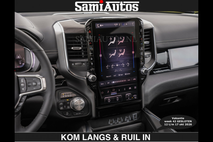 Dodge Ram BOM VOL | HUD | 420PK | LUCHTVERING | PANO | €79950,- excl | PASSAGIERSSCHERM | BOM EN BOM VOL | Comfortabele Dubbele Cabine met Royale 5 Zitplaatsen | DODGE RAM PREMIUM LARAMIE EDITION | Voorraad Nr 2230 - 8765 | De specialist in Amerikaanse pick‑ups in Nederland en Europa.