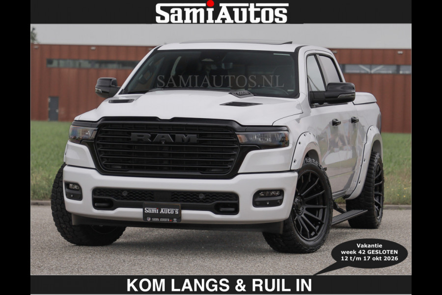 Dodge Ram BOM VOL | HUD | 420PK | LUCHTVERING | PANO | €79950,- excl | PASSAGIERSSCHERM | BOM EN BOM VOL | Comfortabele Dubbele Cabine met Royale 5 Zitplaatsen | DODGE RAM PREMIUM LARAMIE EDITION | Voorraad Nr 2230 - 8765 | De specialist in Amerikaanse pick‑ups in Nederland en Europa.