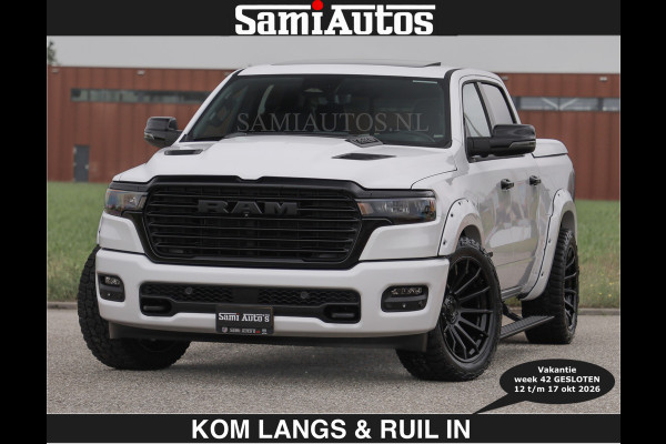 Dodge Ram BOM VOL | HUD | 420PK | LUCHTVERING | PANO | €79950,- excl | PASSAGIERSSCHERM | BOM EN BOM VOL | Comfortabele Dubbele Cabine met Royale 5 Zitplaatsen | DODGE RAM PREMIUM LARAMIE EDITION | Voorraad Nr 2230 - 8765 | De specialist in Amerikaanse pick‑ups in Nederland en Europa.