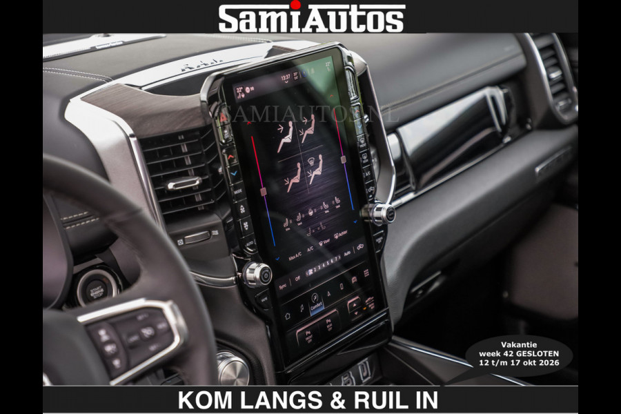 Dodge Ram BOM VOL | HUD | 420PK | LUCHTVERING | PANO | €79950,- excl | PASSAGIERSSCHERM | BOM EN BOM VOL | Comfortabele Dubbele Cabine met Royale 5 Zitplaatsen | DODGE RAM PREMIUM LARAMIE EDITION | Voorraad Nr 2230 - 8765 | De specialist in Amerikaanse pick‑ups in Nederland en Europa.