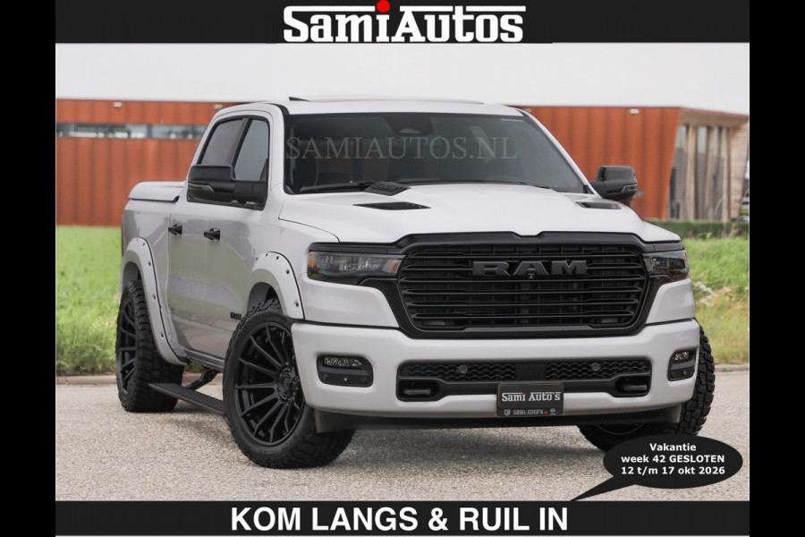 Dodge Ram BOM VOL | HUD | 420PK | LUCHTVERING | PANO | €79950,- excl | PASSAGIERSSCHERM | BOM EN BOM VOL | Comfortabele Dubbele Cabine met Royale 5 Zitplaatsen | DODGE RAM PREMIUM LARAMIE EDITION | Voorraad Nr 2230 - 8765 | De specialist in Amerikaanse pick‑ups in Nederland en Europa.