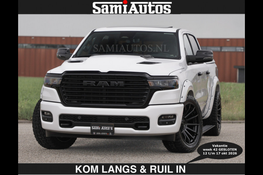 Dodge Ram BOM VOL | HUD | 420PK | LUCHTVERING | PANO | €79950,- excl | PASSAGIERSSCHERM | BOM EN BOM VOL | Comfortabele Dubbele Cabine met Royale 5 Zitplaatsen | DODGE RAM PREMIUM LARAMIE EDITION | Voorraad Nr 2230 - 8765 | De specialist in Amerikaanse pick‑ups in Nederland en Europa.
