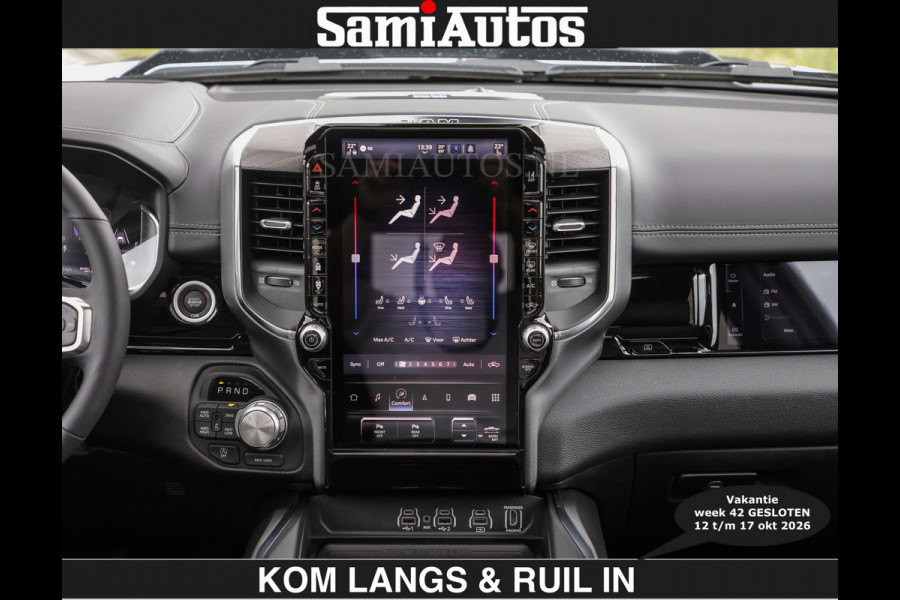 Dodge Ram BOM VOL | HUD | 420PK | LUCHTVERING | PANO | €79950,- excl | PASSAGIERSSCHERM | BOM EN BOM VOL | Comfortabele Dubbele Cabine met Royale 5 Zitplaatsen | DODGE RAM PREMIUM LARAMIE EDITION | Voorraad Nr 2230 - 8765 | De specialist in Amerikaanse pick‑ups in Nederland en Europa.