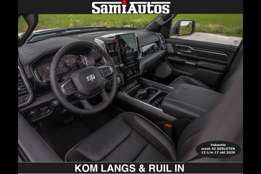 Dodge Ram BOM VOL | HUD | 420PK | LUCHTVERING | PANO | €79950,- excl | PASSAGIERSSCHERM | BOM EN BOM VOL | Comfortabele Dubbele Cabine met Royale 5 Zitplaatsen | DODGE RAM PREMIUM LARAMIE EDITION | Voorraad Nr 2230 - 8765 | De specialist in Amerikaanse pick‑ups in Nederland en Europa.
