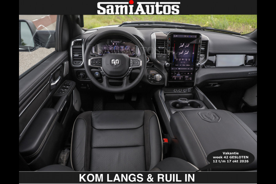 Dodge Ram BOM VOL | HUD | 420PK | LUCHTVERING | PANO | €79950,- excl | PASSAGIERSSCHERM | BOM EN BOM VOL | Comfortabele Dubbele Cabine met Royale 5 Zitplaatsen | DODGE RAM PREMIUM LARAMIE EDITION | Voorraad Nr 2230 - 8765 | De specialist in Amerikaanse pick‑ups in Nederland en Europa.