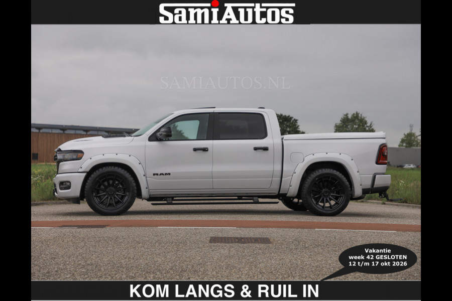 Dodge Ram BOM VOL | HUD | 420PK | LUCHTVERING | PANO | €79950,- excl | PASSAGIERSSCHERM | BOM EN BOM VOL | Comfortabele Dubbele Cabine met Royale 5 Zitplaatsen | DODGE RAM PREMIUM LARAMIE EDITION | Voorraad Nr 2230 - 8765 | De specialist in Amerikaanse pick‑ups in Nederland en Europa.
