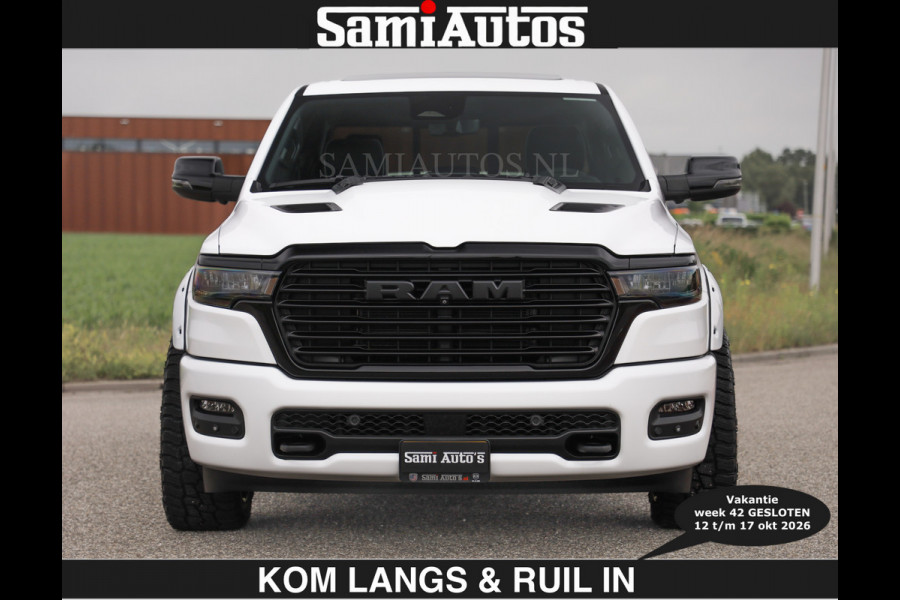 Dodge Ram BOM VOL | HUD | 420PK | LUCHTVERING | PANO | €79950,- excl | PASSAGIERSSCHERM | BOM EN BOM VOL | Comfortabele Dubbele Cabine met Royale 5 Zitplaatsen | DODGE RAM PREMIUM LARAMIE EDITION | Voorraad Nr 2230 - 8765 | De specialist in Amerikaanse pick‑ups in Nederland en Europa.