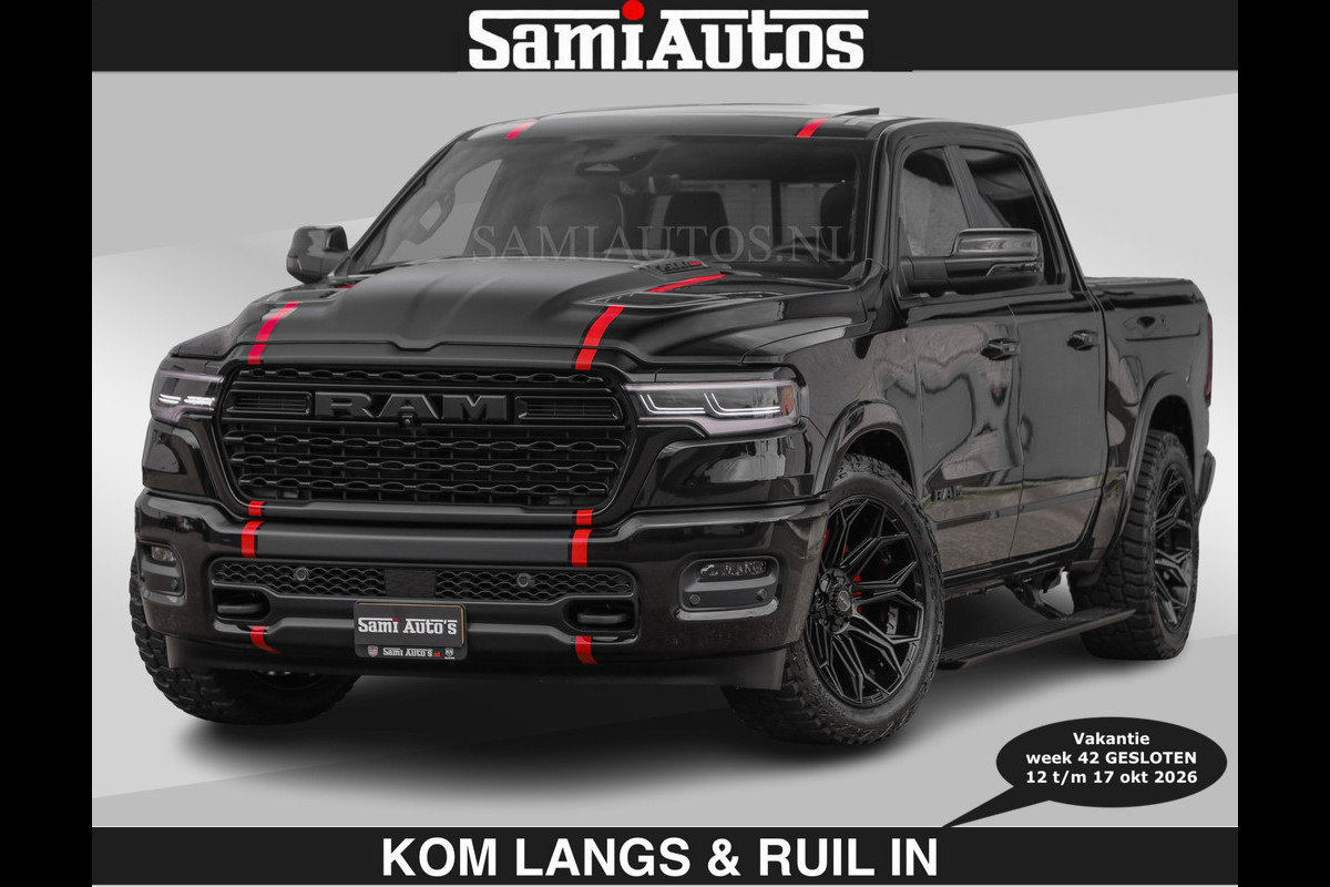 Dodge Ram Limited 540 PK | HUD | €84950,- excl | LUCHTVERING | MASSAGE | PASSAGIERSSCHERM | De Meest Luxe en Volle Pick-Up in zijn Klasse  Comfortabele Dubbele Cabine met Royale 5 Zitplaatsen | Voorraadnummer: 2370 - 5411 | De specialist in Amerikaanse pick‑ups in Nederland en Europa.