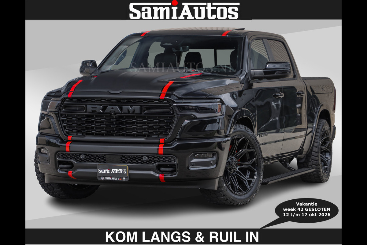 Dodge Ram LIMITED H.O 540PK | Massage + Full Option €84950,- excl | De Meest Luxe en Volle Pick-Up in zijn Klasse | Comfortabele Dubbele Cabine met Royale 5 Zitplaatsen | BPM vrij | Nu Leverbaar uit Voorraad | Voorraad Nr 2326 - 5169 | De specialist in Amerikaanse pick‑ups in Nederland en Europa.