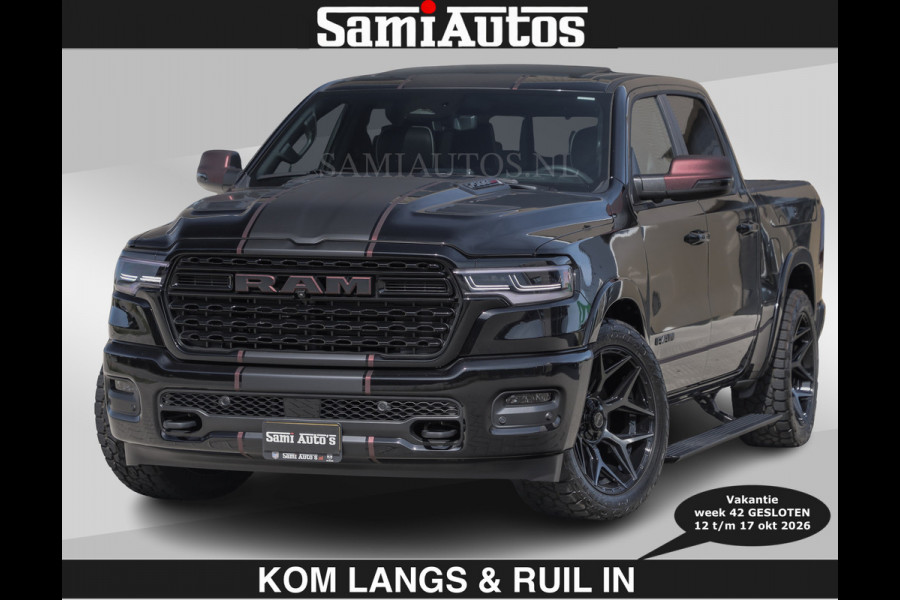 Dodge Ram Limited 540 PK | HUD | €84950,- excl | LUCHTVERING | MASSAGE | PASSAGIERSSCHERM | De Meest Luxe en Volle Pick-Up in zijn Klasse  Comfortabele Dubbele Cabine met Royale 5 Zitplaatsen | BPM vrij | Nu Leverbaar uit Voorraad | Voorraad Nr 2335 - 5153 | De specialist in Amerikaanse pick‑ups in Nederland en Europa.