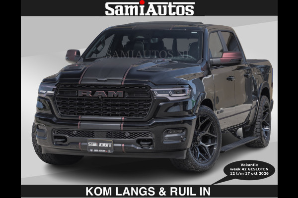Dodge Ram Limited 540 PK | HUD | €84950,- excl | LUCHTVERING | MASSAGE | PASSAGIERSSCHERM | De Meest Luxe en Volle Pick-Up in zijn Klasse  Comfortabele Dubbele Cabine met Royale 5 Zitplaatsen | BPM vrij | Nu Leverbaar uit Voorraad | Voorraad Nr 2335 - 5153 | De specialist in Amerikaanse pick‑ups in Nederland en Europa.