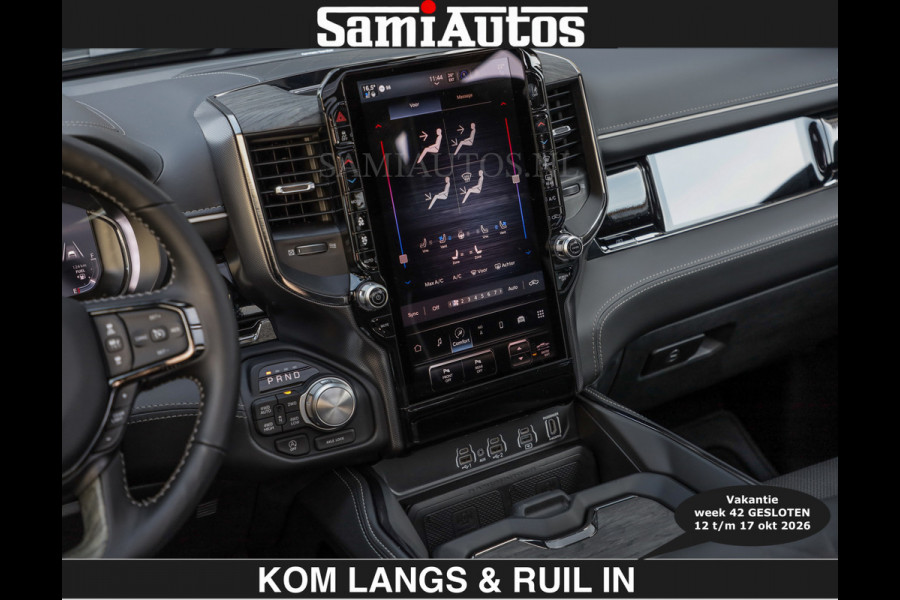 Dodge Ram Limited 540 PK | HUD | €84950,- excl | LUCHTVERING | MASSAGE | PASSAGIERSSCHERM | De Meest Luxe en Volle Pick-Up in zijn Klasse  Comfortabele Dubbele Cabine met Royale 5 Zitplaatsen | BPM vrij | Nu Leverbaar uit Voorraad | Voorraad Nr 2335 - 5153 | De specialist in Amerikaanse pick‑ups in Nederland en Europa.
