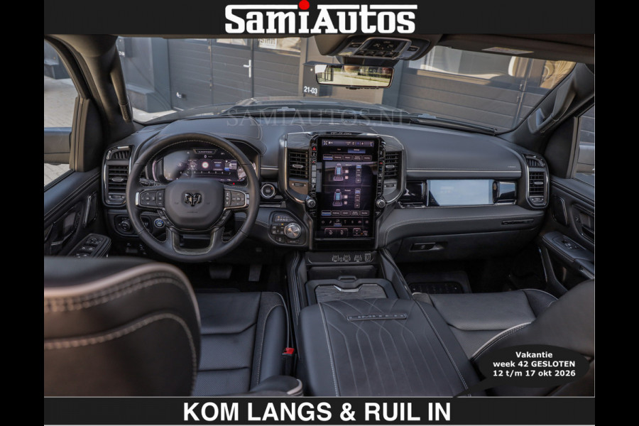 Dodge Ram Limited 540 PK | HUD | €84950,- excl | LUCHTVERING | MASSAGE | PASSAGIERSSCHERM | De Meest Luxe en Volle Pick-Up in zijn Klasse  Comfortabele Dubbele Cabine met Royale 5 Zitplaatsen | BPM vrij | Nu Leverbaar uit Voorraad | Voorraad Nr 2335 - 5153 | De specialist in Amerikaanse pick‑ups in Nederland en Europa.