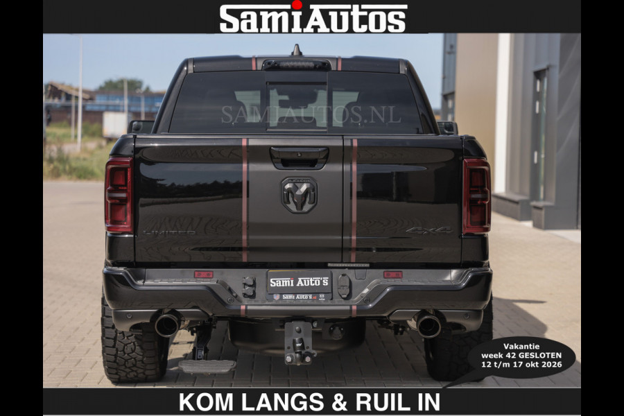 Dodge Ram Limited 540 PK | HUD | €84950,- excl | LUCHTVERING | MASSAGE | PASSAGIERSSCHERM | De Meest Luxe en Volle Pick-Up in zijn Klasse  Comfortabele Dubbele Cabine met Royale 5 Zitplaatsen | BPM vrij | Nu Leverbaar uit Voorraad | Voorraad Nr 2335 - 5153 | De specialist in Amerikaanse pick‑ups in Nederland en Europa.