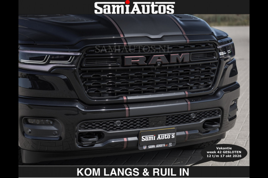 Dodge Ram Limited 540 PK | HUD | €84950,- excl | LUCHTVERING | MASSAGE | PASSAGIERSSCHERM | De Meest Luxe en Volle Pick-Up in zijn Klasse  Comfortabele Dubbele Cabine met Royale 5 Zitplaatsen | BPM vrij | Nu Leverbaar uit Voorraad | Voorraad Nr 2335 - 5153 | De specialist in Amerikaanse pick‑ups in Nederland en Europa.