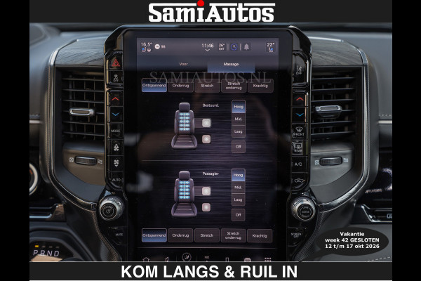 Dodge Ram Limited 540 PK | HUD | €84950,- excl | LUCHTVERING | MASSAGE | PASSAGIERSSCHERM | De Meest Luxe en Volle Pick-Up in zijn Klasse  Comfortabele Dubbele Cabine met Royale 5 Zitplaatsen | BPM vrij | Nu Leverbaar uit Voorraad | Voorraad Nr 2335 - 5153 | De specialist in Amerikaanse pick‑ups in Nederland en Europa.