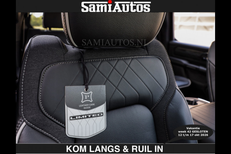 Dodge Ram Limited 540 PK | HUD | €84950,- excl | LUCHTVERING | MASSAGE | PASSAGIERSSCHERM | De Meest Luxe en Volle Pick-Up in zijn Klasse  Comfortabele Dubbele Cabine met Royale 5 Zitplaatsen | BPM vrij | Nu Leverbaar uit Voorraad | Voorraad Nr 2335 - 5153 | De specialist in Amerikaanse pick‑ups in Nederland en Europa.