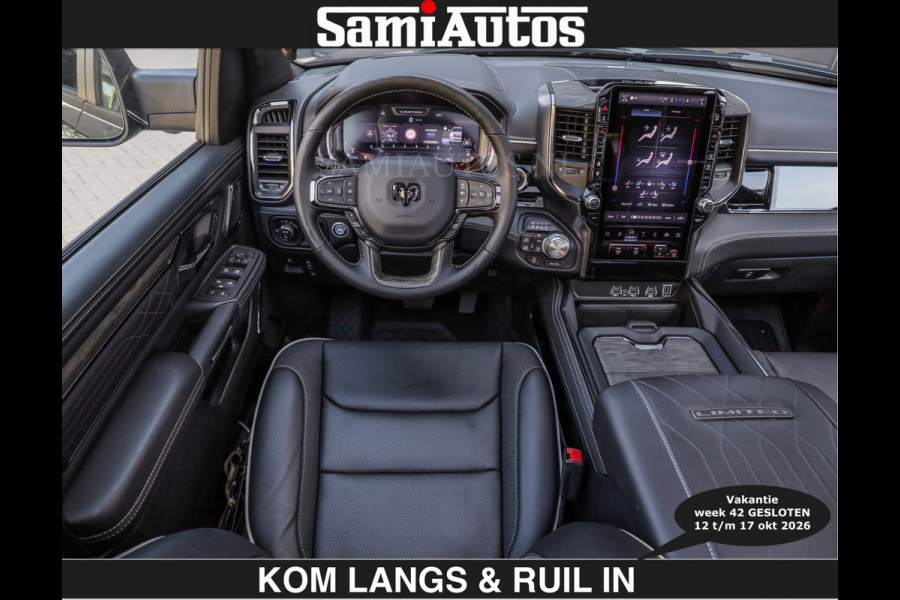 Dodge Ram Limited 540 PK | HUD | €84950,- excl | LUCHTVERING | MASSAGE | PASSAGIERSSCHERM | De Meest Luxe en Volle Pick-Up in zijn Klasse  Comfortabele Dubbele Cabine met Royale 5 Zitplaatsen | BPM vrij | Nu Leverbaar uit Voorraad | Voorraad Nr 2335 - 5153 | De specialist in Amerikaanse pick‑ups in Nederland en Europa.