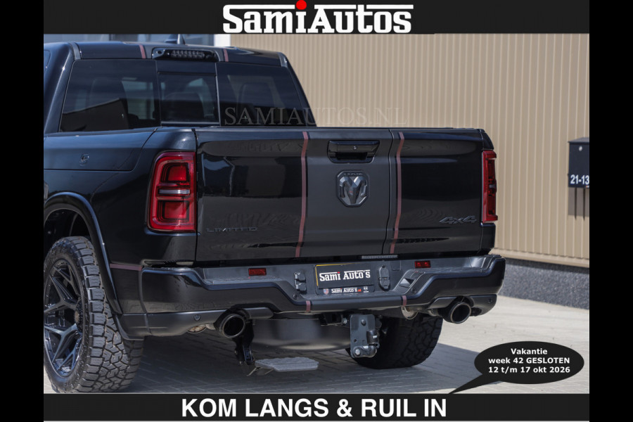 Dodge Ram Limited 540 PK | HUD | €84950,- excl | LUCHTVERING | MASSAGE | PASSAGIERSSCHERM | De Meest Luxe en Volle Pick-Up in zijn Klasse  Comfortabele Dubbele Cabine met Royale 5 Zitplaatsen | BPM vrij | Nu Leverbaar uit Voorraad | Voorraad Nr 2335 - 5153 | De specialist in Amerikaanse pick‑ups in Nederland en Europa.