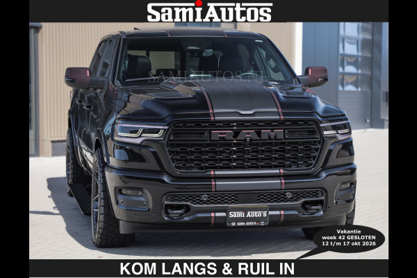 Dodge Ram Limited 540 PK | HUD | €84950,- excl | LUCHTVERING | MASSAGE | PASSAGIERSSCHERM | De Meest Luxe en Volle Pick-Up in zijn Klasse  Comfortabele Dubbele Cabine met Royale 5 Zitplaatsen | BPM vrij | Nu Leverbaar uit Voorraad | Voorraad Nr 2335 - 5153 | De specialist in Amerikaanse pick‑ups in Nederland en Europa.