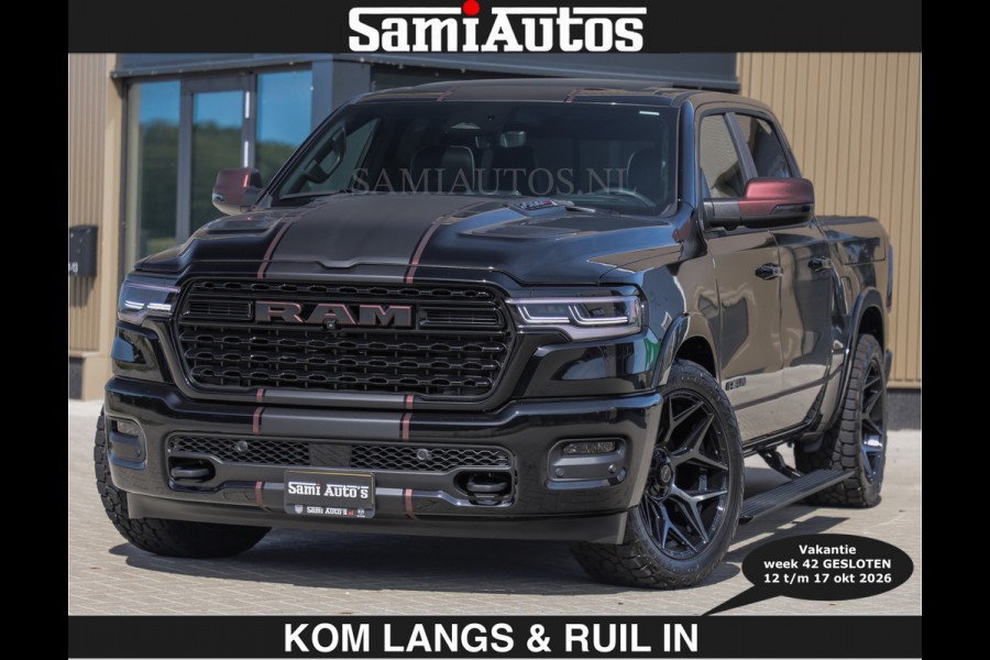 Dodge Ram Limited 540 PK | HUD | €84950,- excl | LUCHTVERING | MASSAGE | PASSAGIERSSCHERM | De Meest Luxe en Volle Pick-Up in zijn Klasse  Comfortabele Dubbele Cabine met Royale 5 Zitplaatsen | BPM vrij | Nu Leverbaar uit Voorraad | Voorraad Nr 2335 - 5153 | De specialist in Amerikaanse pick‑ups in Nederland en Europa.