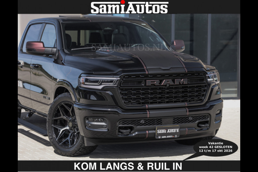 Dodge Ram Limited 540 PK | HUD | €84950,- excl | LUCHTVERING | MASSAGE | PASSAGIERSSCHERM | De Meest Luxe en Volle Pick-Up in zijn Klasse  Comfortabele Dubbele Cabine met Royale 5 Zitplaatsen | BPM vrij | Nu Leverbaar uit Voorraad | Voorraad Nr 2335 - 5153 | De specialist in Amerikaanse pick‑ups in Nederland en Europa.