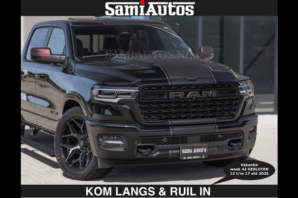 Dodge Ram Limited 540 PK | HUD | €84950,- excl | LUCHTVERING | MASSAGE | PASSAGIERSSCHERM | De Meest Luxe en Volle Pick-Up in zijn Klasse  Comfortabele Dubbele Cabine met Royale 5 Zitplaatsen | BPM vrij | Nu Leverbaar uit Voorraad | Voorraad Nr 2335 - 5153 | De specialist in Amerikaanse pick‑ups in Nederland en Europa.