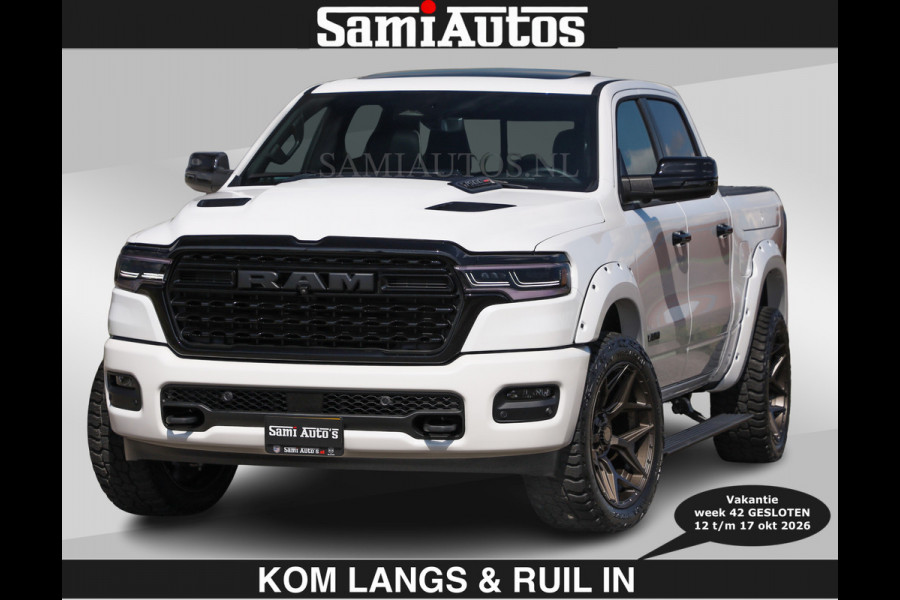 Dodge Ram Limited 540 PK €84950,- excl | De Meest Luxe en Volle Pick-Up in zijn Klasse | Massage + Full Option | Comfortabele Dubbele Cabine met Royale 5 Zitplaatsen | BPM vrij | Nu Leverbaar uit Voorraad | Voorraad Nr 2351 - 7478 | De specialist in Amerikaanse pick‑ups in Nederland en Europa.