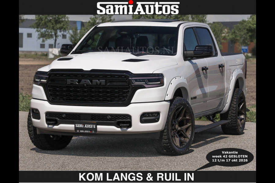 Dodge Ram Limited 540 PK €84950,- excl | De Meest Luxe en Volle Pick-Up in zijn Klasse | Massage + Full Option | Comfortabele Dubbele Cabine met Royale 5 Zitplaatsen | BPM vrij | Nu Leverbaar uit Voorraad | Voorraad Nr 2351 - 7478 | De specialist in Amerikaanse pick‑ups in Nederland en Europa.