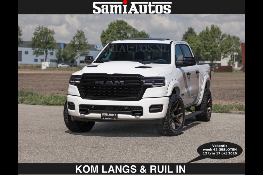 Dodge Ram Limited 540 PK €84950,- excl | De Meest Luxe en Volle Pick-Up in zijn Klasse | Massage + Full Option | Comfortabele Dubbele Cabine met Royale 5 Zitplaatsen | BPM vrij | Nu Leverbaar uit Voorraad | Voorraad Nr 2351 - 7478 | De specialist in Amerikaanse pick‑ups in Nederland en Europa.