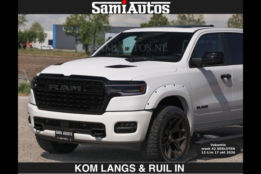 Dodge Ram Limited 540 PK €84950,- excl | De Meest Luxe en Volle Pick-Up in zijn Klasse | Massage + Full Option | Comfortabele Dubbele Cabine met Royale 5 Zitplaatsen | BPM vrij | Nu Leverbaar uit Voorraad | Voorraad Nr 2351 - 7478 | De specialist in Amerikaanse pick‑ups in Nederland en Europa.