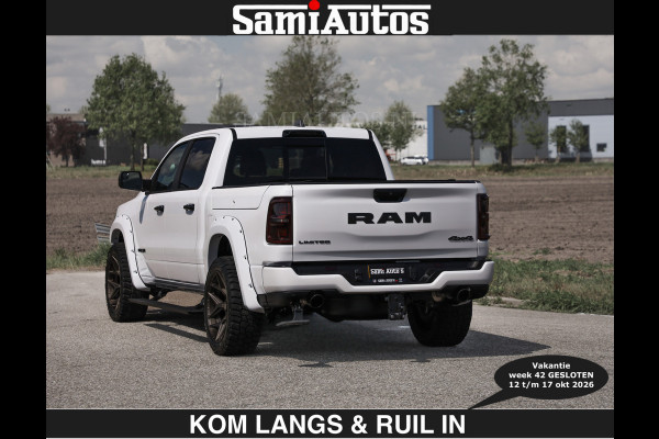 Dodge Ram Limited 540 PK €84950,- excl | De Meest Luxe en Volle Pick-Up in zijn Klasse | Massage + Full Option | Comfortabele Dubbele Cabine met Royale 5 Zitplaatsen | BPM vrij | Nu Leverbaar uit Voorraad | Voorraad Nr 2351 - 7478 | De specialist in Amerikaanse pick‑ups in Nederland en Europa.