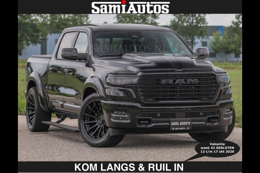 Dodge Ram BOM VOL | Night Premium | €79950,- excl | Full Option | De Meest Luxe Pick-Up in zijn Klasse | Comfortabele Dubbele Cabine met Royale 5 Zitplaatsen | BPM vrij | Nu Leverbaar uit Voorraad | Voorraad Nr 2287 - 3384 | De specialist in Amerikaanse pick‑ups in Nederland en Europa.