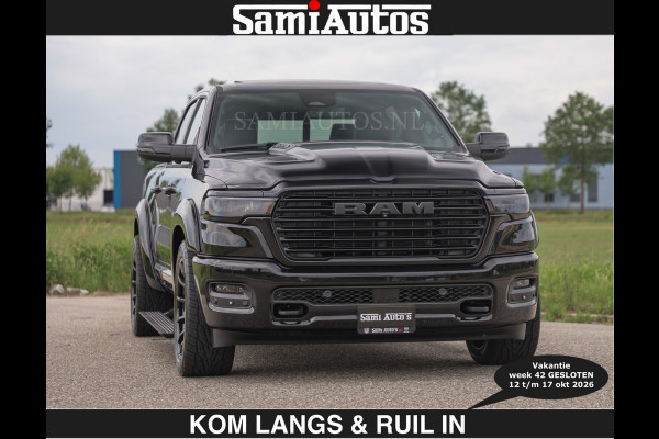 Dodge Ram BOM VOL | Night Premium | €79950,- excl | Full Option | De Meest Luxe Pick-Up in zijn Klasse | Comfortabele Dubbele Cabine met Royale 5 Zitplaatsen | BPM vrij | Nu Leverbaar uit Voorraad | Voorraad Nr 2287 - 3384 | De specialist in Amerikaanse pick‑ups in Nederland en Europa.