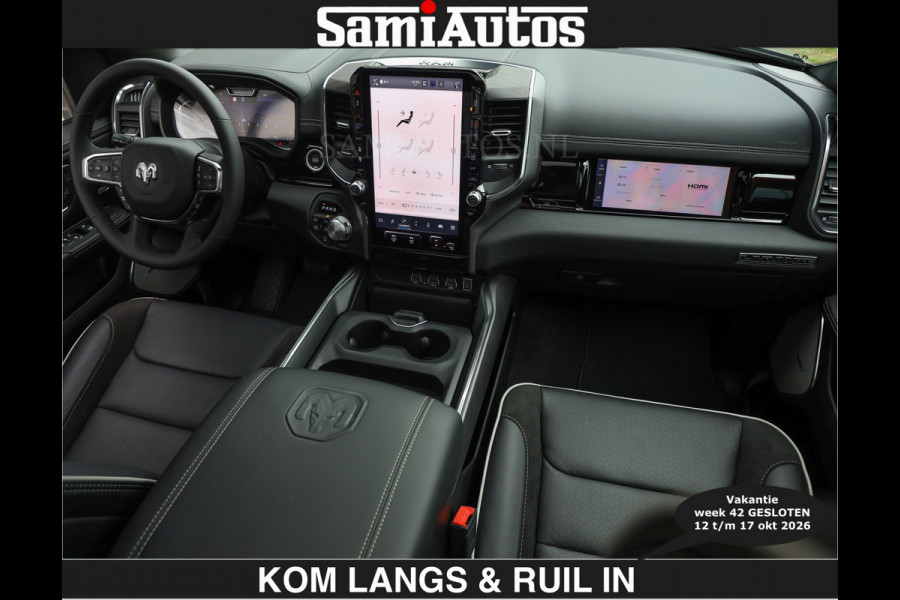 Dodge Ram BOM VOL | Night Premium | €79950,- excl | Full Option | De Meest Luxe Pick-Up in zijn Klasse | Comfortabele Dubbele Cabine met Royale 5 Zitplaatsen | BPM vrij | Nu Leverbaar uit Voorraad | Voorraad Nr 2287 - 3384 | De specialist in Amerikaanse pick‑ups in Nederland en Europa.