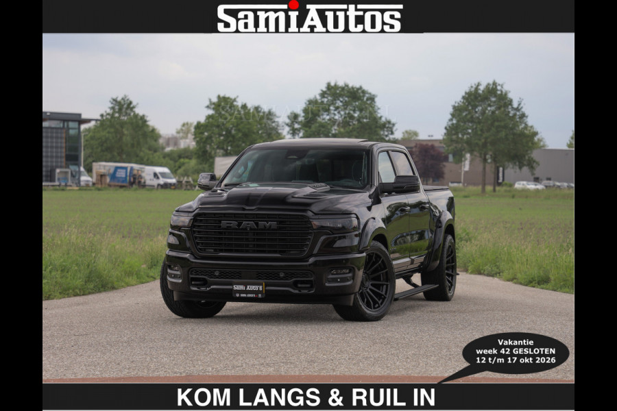 Dodge Ram BOM VOL | Night Premium | €79950,- excl | Full Option | De Meest Luxe Pick-Up in zijn Klasse | Comfortabele Dubbele Cabine met Royale 5 Zitplaatsen | BPM vrij | Nu Leverbaar uit Voorraad | Voorraad Nr 2287 - 3384 | De specialist in Amerikaanse pick‑ups in Nederland en Europa.