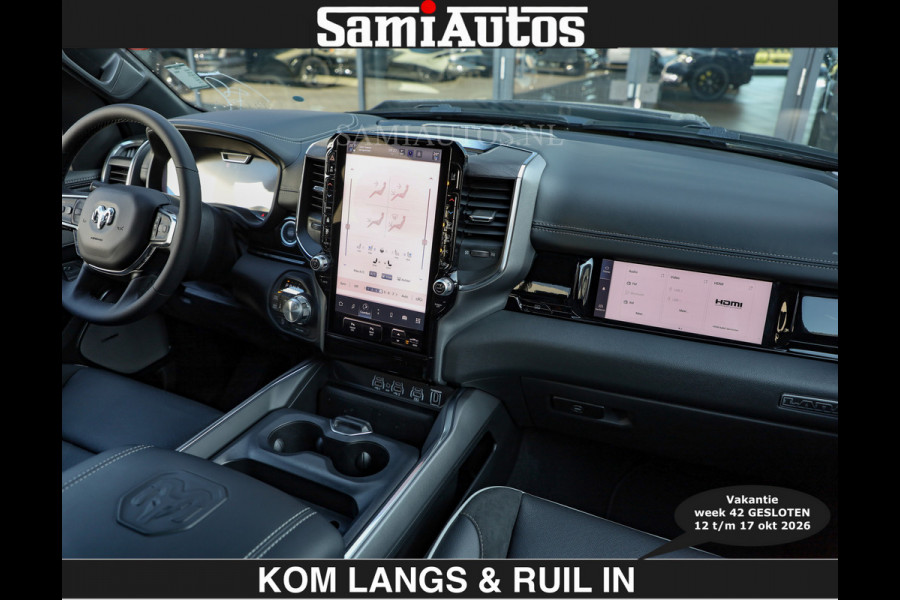 Dodge Ram BOM VOL | Night Premium | €79950,- excl | Full Option | De Meest Luxe Pick-Up in zijn Klasse | Comfortabele Dubbele Cabine met Royale 5 Zitplaatsen | BPM vrij | Nu Leverbaar uit Voorraad | Voorraad Nr 2287 - 3384 | De specialist in Amerikaanse pick‑ups in Nederland en Europa.